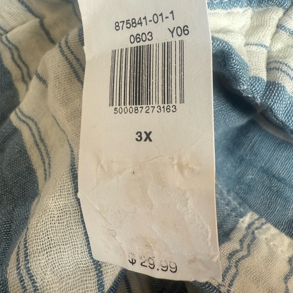 Old Navy plus size 3X shirt sleeve gauze cotton button down blouse NWT casual - Picture 10 of 11